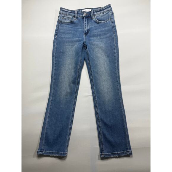 Vervet Women's High Rise Crop Slim Straight Stretch Denim Jeans - Size 26x25 - Picture 1 of 4